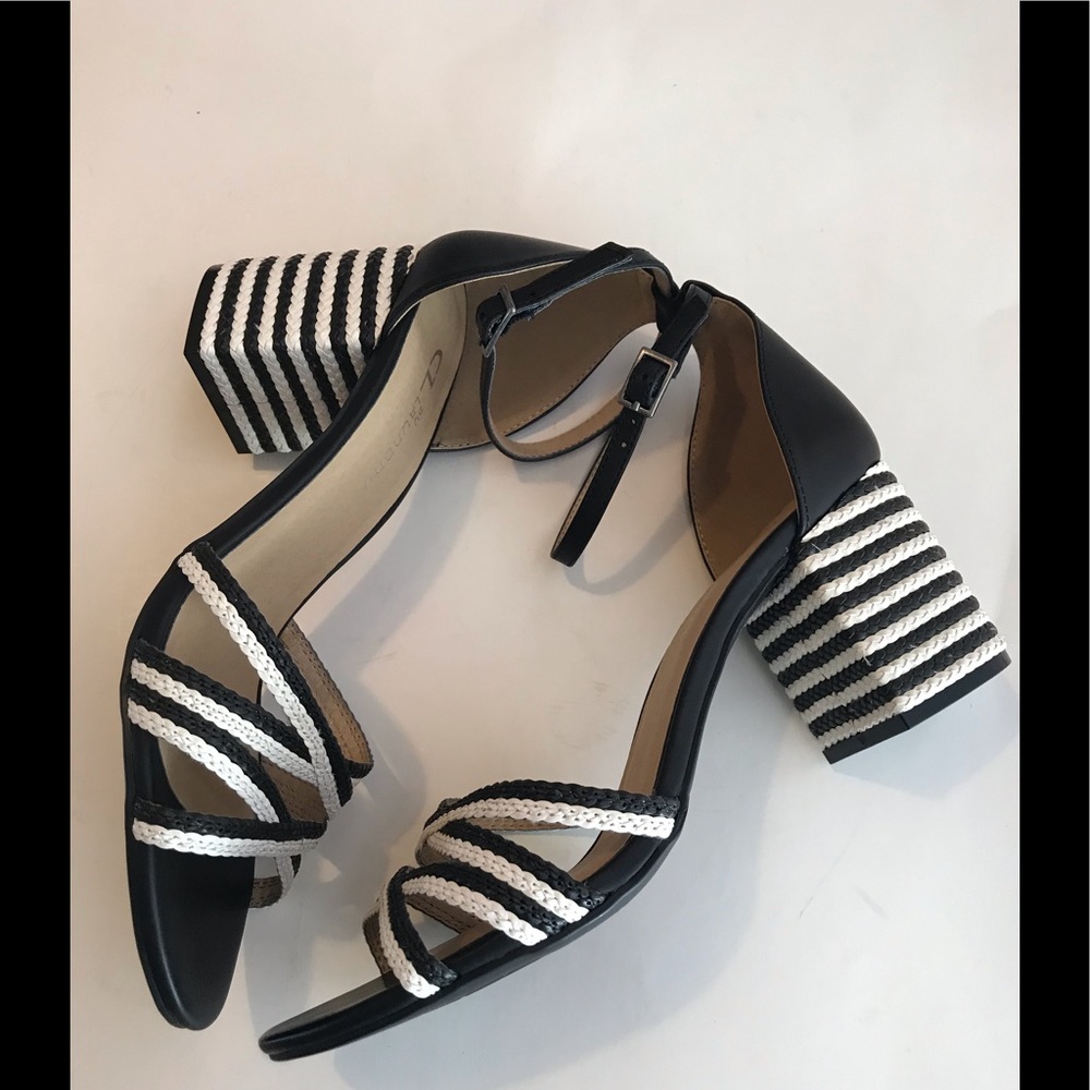 CL BY LAUNDRY JUMPOFF BRAIDED BLACK/WHITE SANDALS - Picture 4 of 8